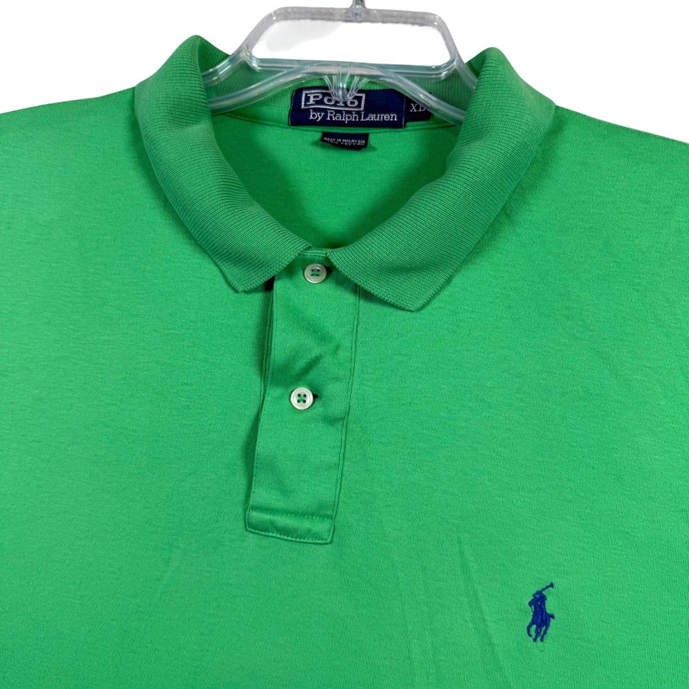 Polo Ralph Lauren Polo Shirt Men XL Green Short Sleeve Cotton Pony Logo Classic